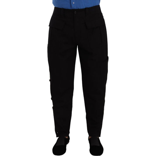 Dolce & Gabbana Black Cotton Stretch Tapered Cargo Pants PAN72873 - 48