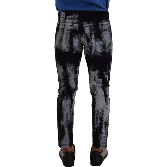 Dolce & Gabbana Blue and White Skinny Stretch Jeans Dolce & Gabbana Black
