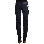 Acht Blue Washed Cotton Low Waist Slim Fit Denim Jeans