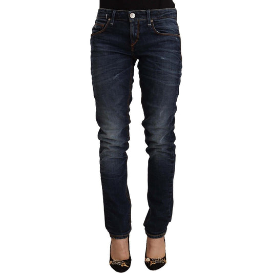 Acht Chic Slim Fit Blue Washed Denim Acht Black