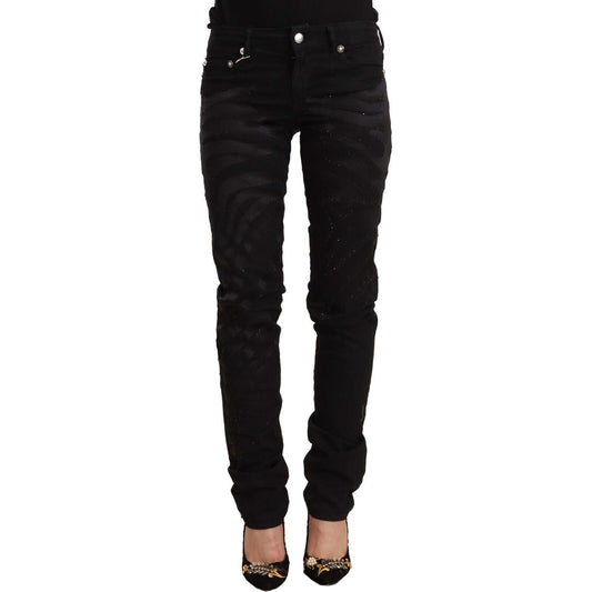 Just Cavalli Black Mid Waist Embellished Skinny Jeans PAN72207 - 26