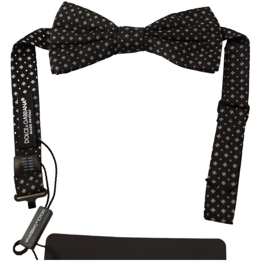 Dolce & Gabbana Black 100% Silk Adjustable Neck Papillon Tie FT3533