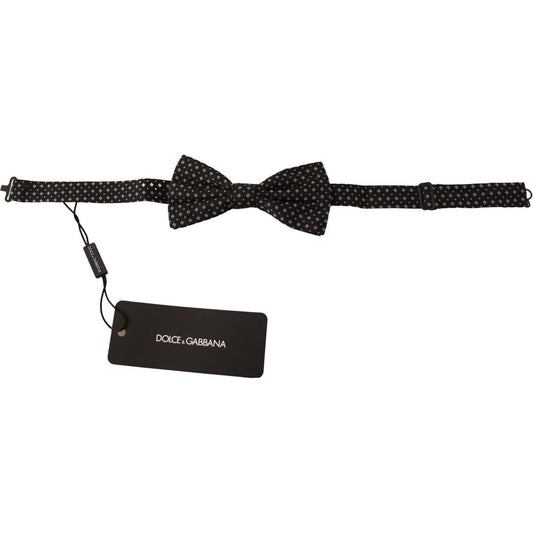 Dolce & Gabbana Black 100% Silk Adjustable Neck Papillon Tie FT3533