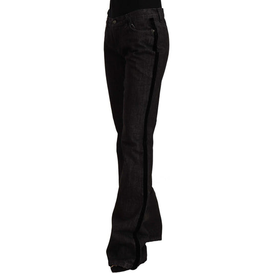 GF Ferre Black Mid Waist Cotton Denim Straight Boot Cut Jeans PAN72216 - 28