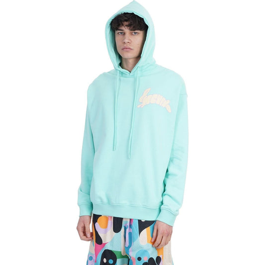 Pharmacy Industry Green Cotton Men Sweater Pharmacy Industry Powder Blue