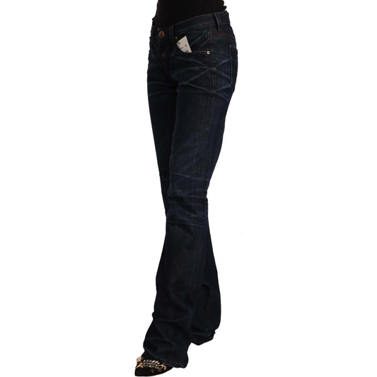 Ermanno Scervino Chic Dark Blue Mid Waist Jeans Ermanno Scervino Black