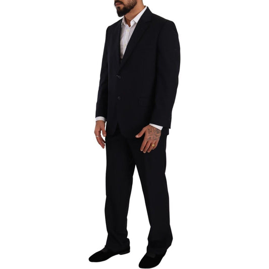 Domenico Tagliente Blue Polyester Single Breasted Formal Suit KOS1947 - 51
