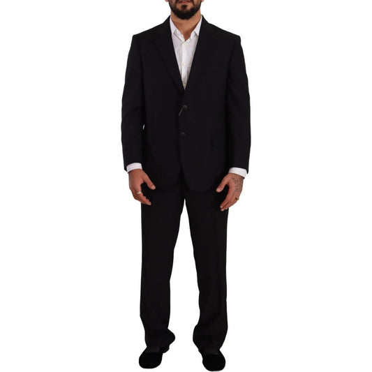 Domenico Tagliente Black Polyester Single Breasted Formal Suit KOS1946 - 51