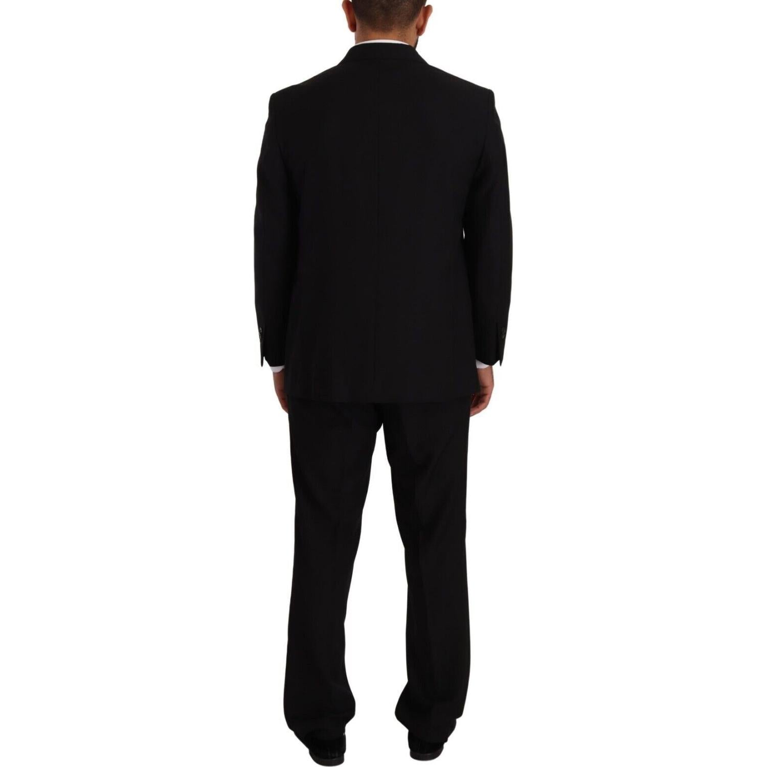 Domenico Tagliente Black Polyester Single Breasted Formal Suit