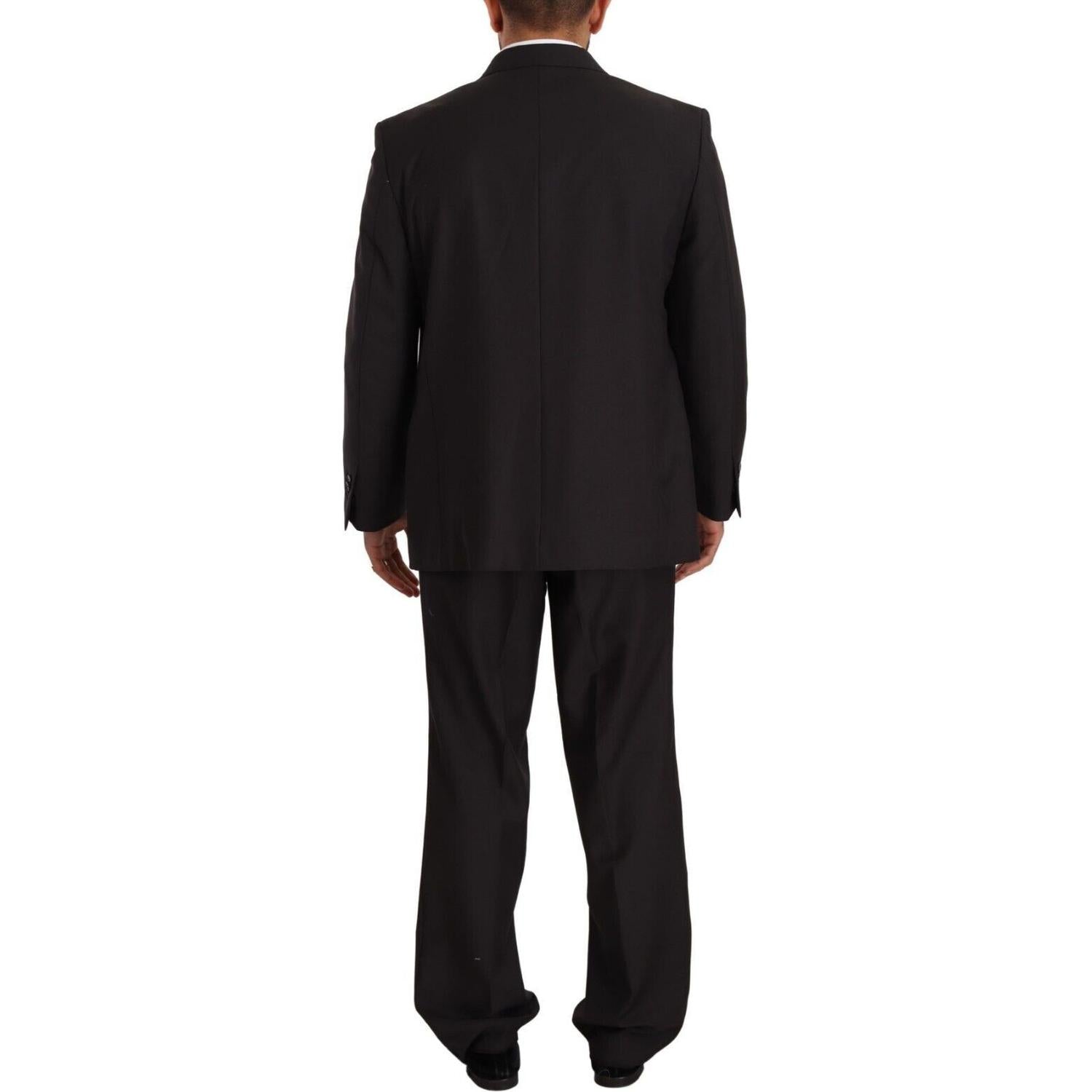 Domenico Tagliente Gray Polyester Single Breasted Formal Suit
