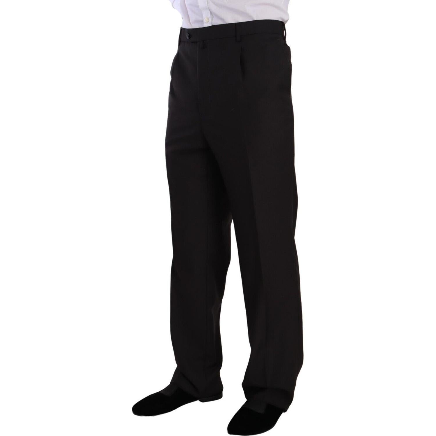Domenico Tagliente Gray Polyester Single Breasted Formal Suit