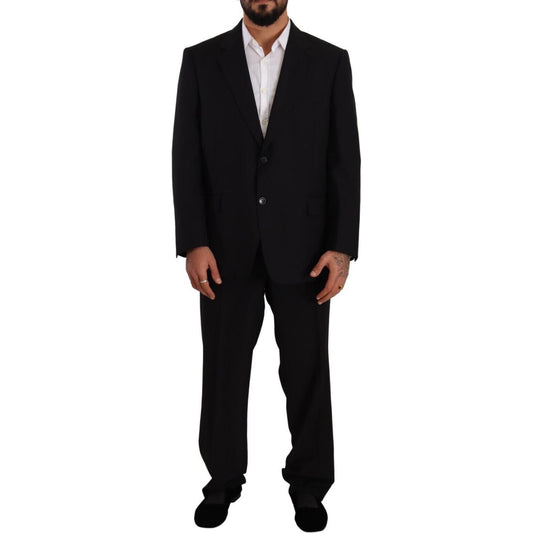 Domenico Tagliente Black Polyester Single Breasted Formal Suit KOS1966 - 55