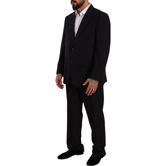 Domenico Tagliente Black Polyester Single Breasted Formal Suit KOS1966 - 55
