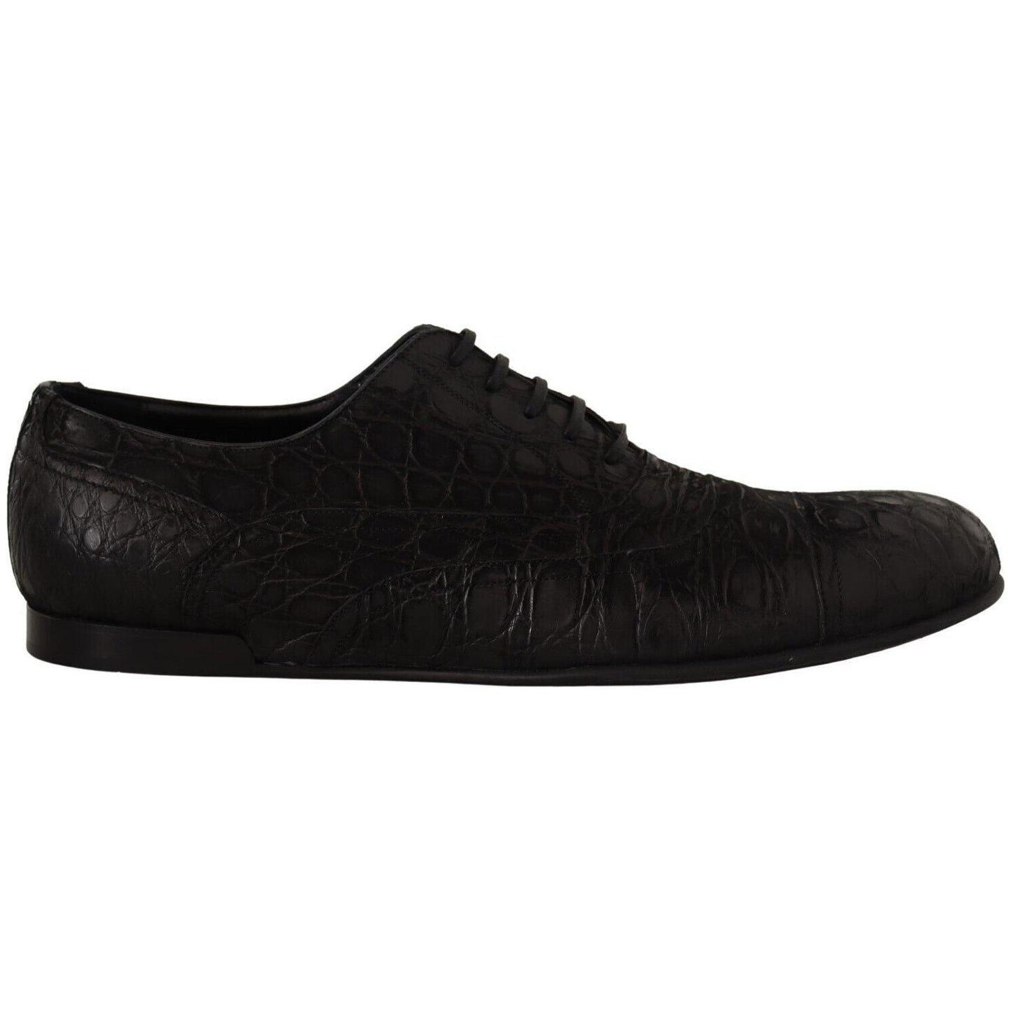 Dolce & Gabbana Black Caiman Leather Mens Oxford Shoes MV4523 - 44