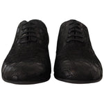 Dolce & Gabbana Black Caiman Leather Mens Oxford Shoes MV4523 - 44