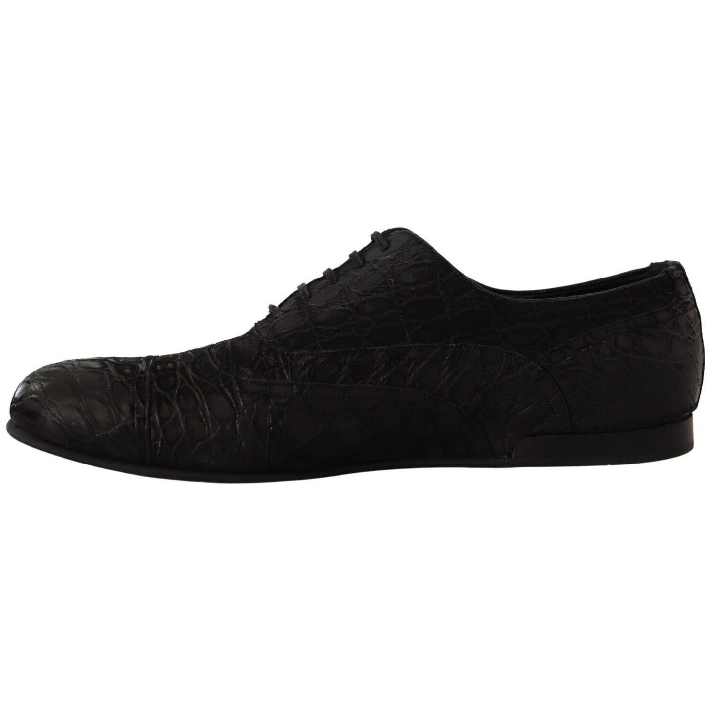 Dolce & Gabbana Black Caiman Leather Mens Oxford Shoes MV4523 - 44