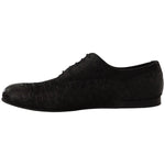 Dolce & Gabbana Black Caiman Leather Mens Oxford Shoes MV4523 - 44
