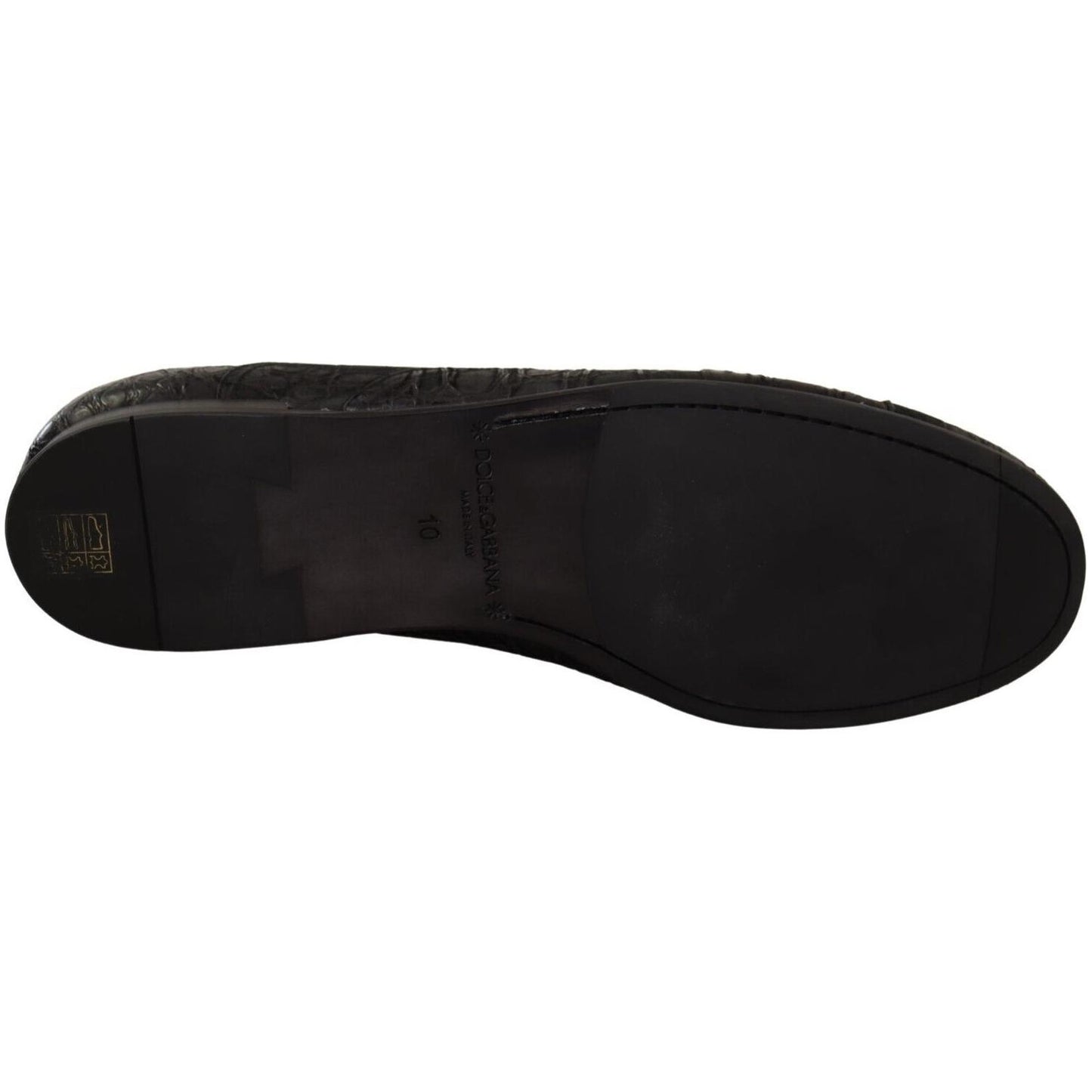 Dolce & Gabbana Black Caiman Leather Mens Oxford Shoes MV4523 - 44