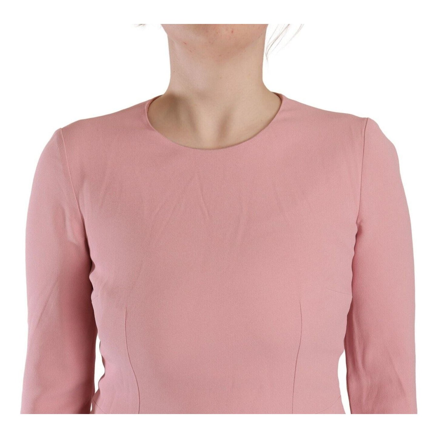 Dolce & Gabbana Pink 3/4 Sleeves Viscose Blend A-line Dress