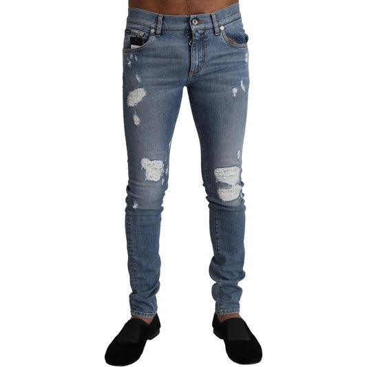 Dolce & Gabbana Elegant Light Blue Skinny Denim Pants Dolce & Gabbana Dark Slate Gray