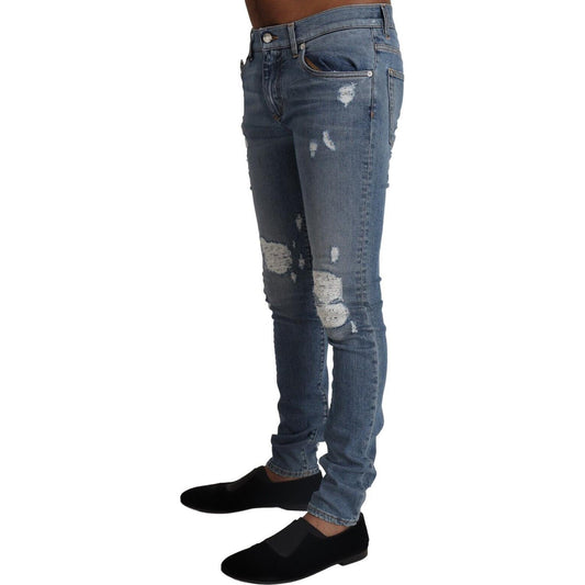 Dolce & Gabbana Elegant Light Blue Skinny Denim Pants Dolce & Gabbana Dark Slate Gray