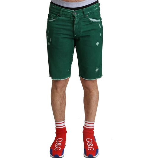 Dolce & Gabbana Chic Green Denim Bermuda Shorts Dolce & Gabbana Rosy Brown