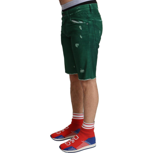 Dolce & Gabbana Chic Green Denim Bermuda Shorts Dolce & Gabbana Dark Slate Gray