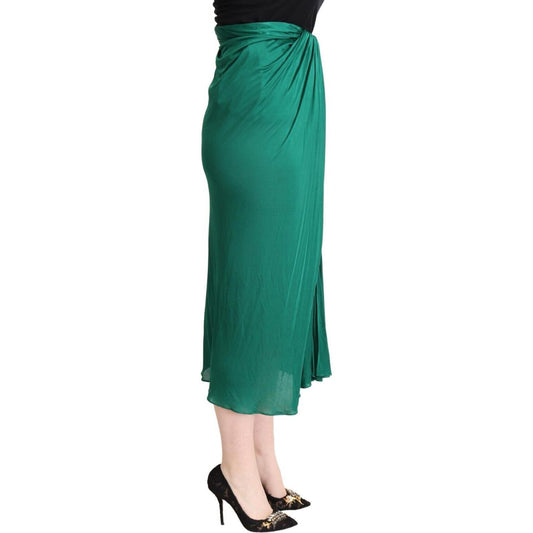 Dolce & Gabbana Elegant Pleated High Waist Midi Skirt Dolce & Gabbana Sea Green