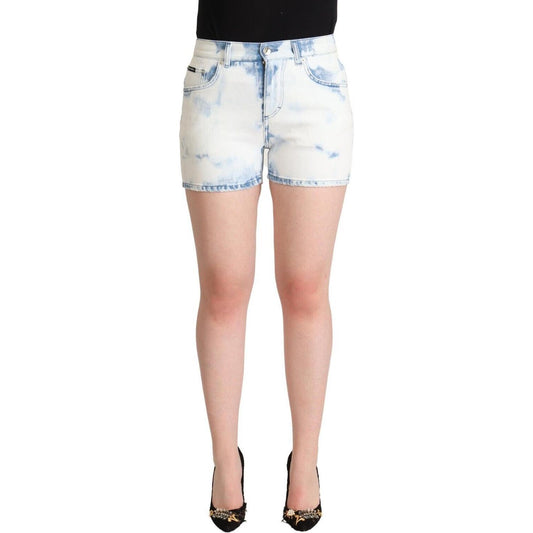 Dolce & Gabbana Chic White Denim Mid-Waisted Shorts Dolce & Gabbana Light Gray