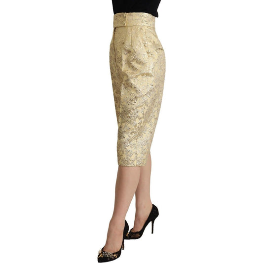 Dolce & Gabbana Elegant Beige High-Waisted Cropped Pants Dolce & Gabbana Rosy Brown