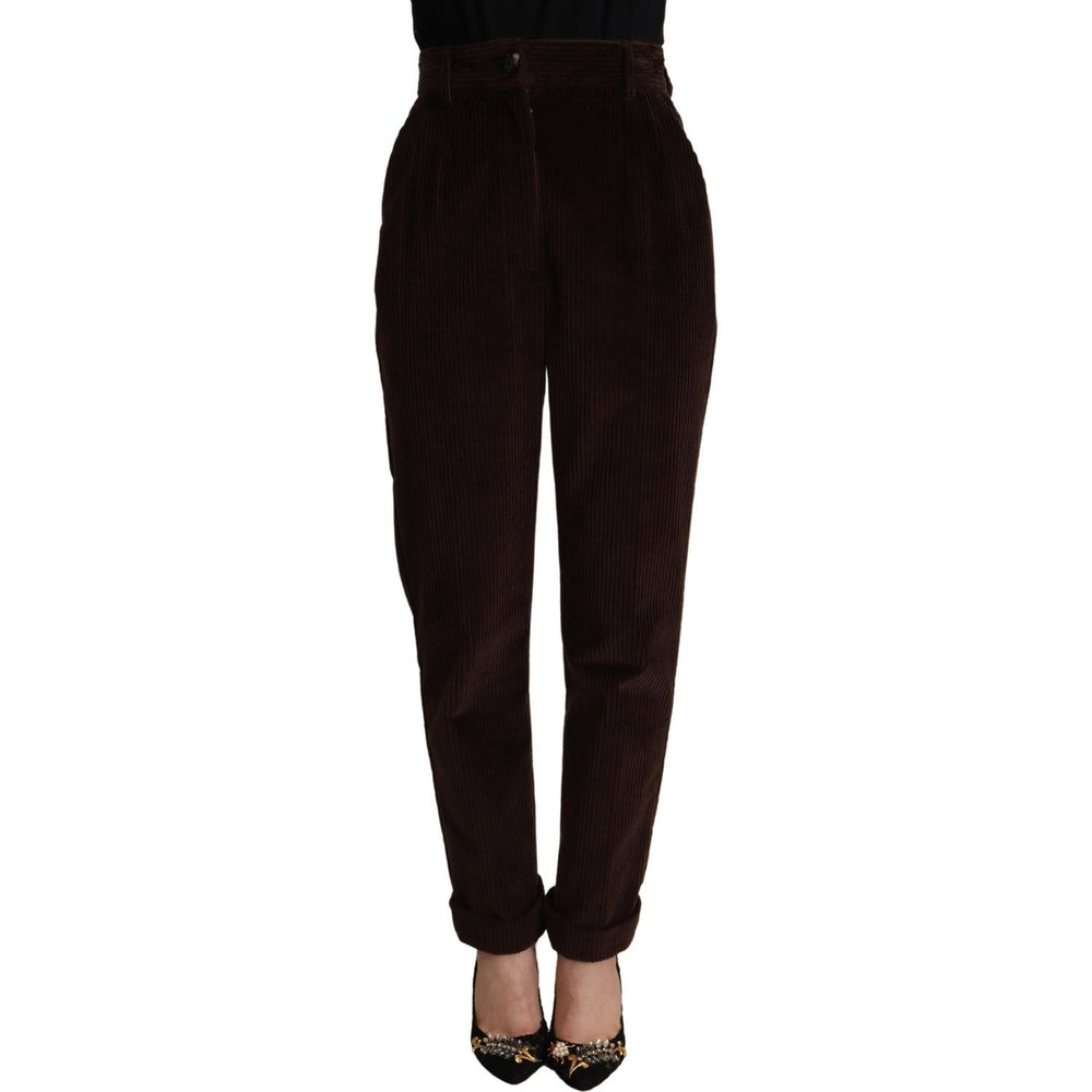 Dolce & Gabbana Bordeaux Corduroy Cotton Trouser Tapered Pants PAN72805- 40