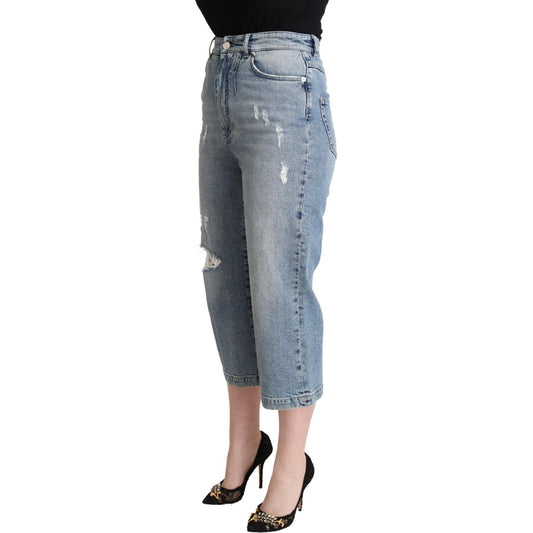Dolce & Gabbana Chic Capri Cropped Denim Jeans Dolce & Gabbana Slate Gray
