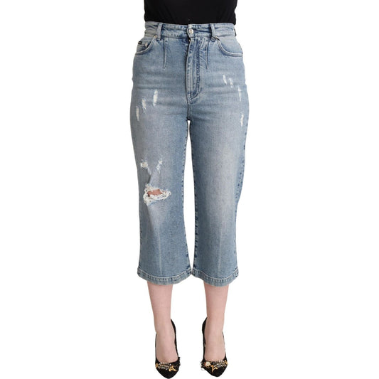Dolce & Gabbana Chic Capri Cropped Denim Jeans Dolce & Gabbana Light Slate Gray