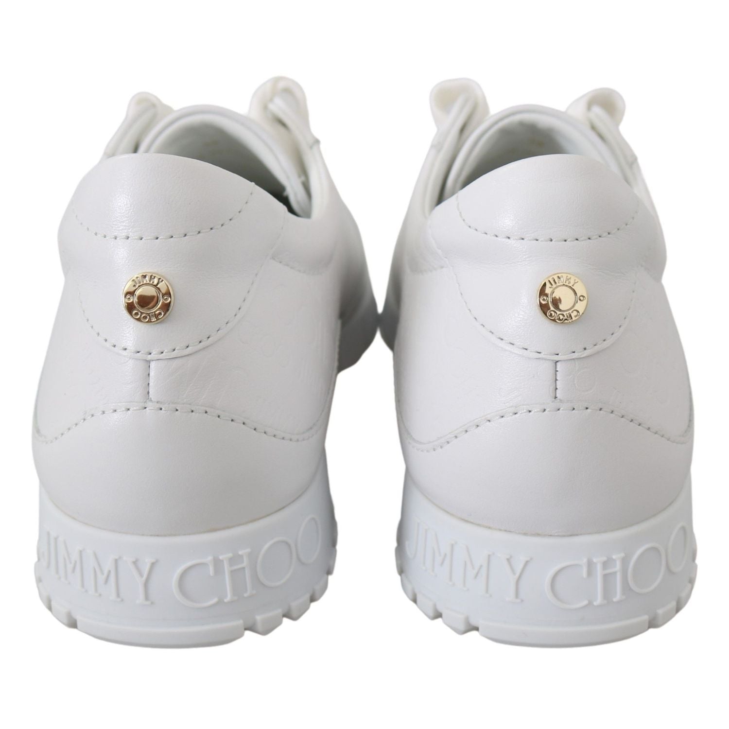 Jimmy Choo White Leather Monza Sneakers