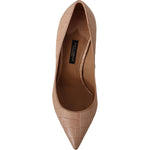Dolce & Gabbana Beige Leather Bellucci Heels Pumps Shoes