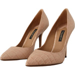 Dolce & Gabbana Beige Leather Bellucci Heels Pumps Shoes