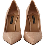 Dolce & Gabbana Beige Leather Bellucci Heels Pumps Shoes