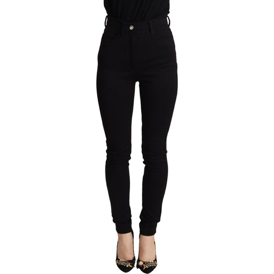 Dolce & Gabbana Black High Waist Skinny Slim Fit Pants PAN72830 - 40