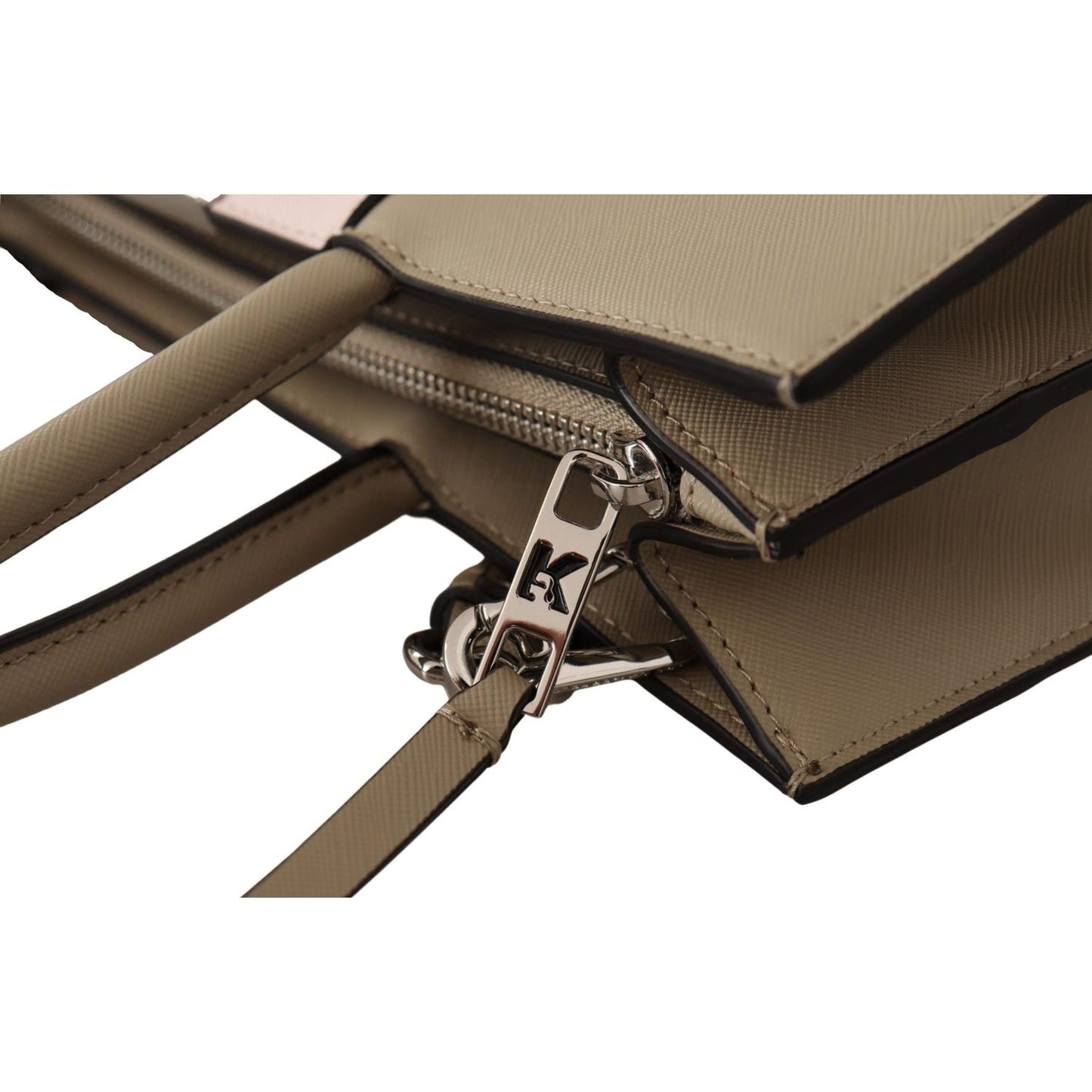 Karl Lagerfeld Sage Green Polyurethane Tote Shoulder Bag