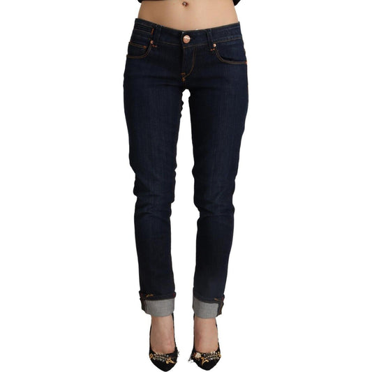 Acht Slim Fit Dark Blue Denim Elegance Acht Rosy Brown