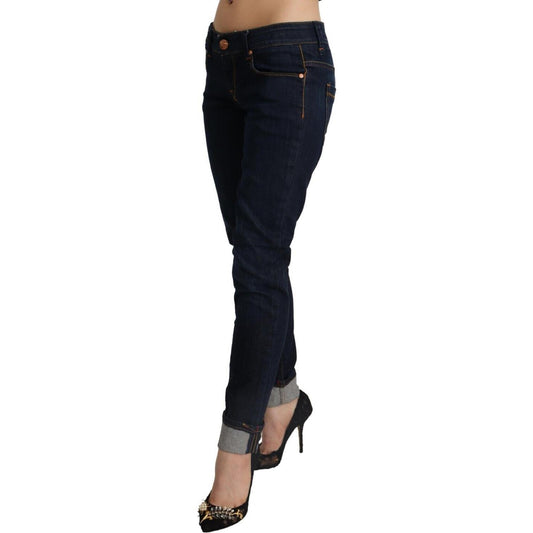 Acht Slim Fit Dark Blue Denim Elegance Acht Rosy Brown