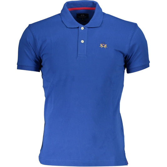 La Martina Slim Fit Embroidered Polo with Contrast Details La Martina Dark Slate Blue