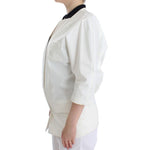 Andrea Pompilio White Cotton Blend Oversized Blazer Jacket Blazer Jacket