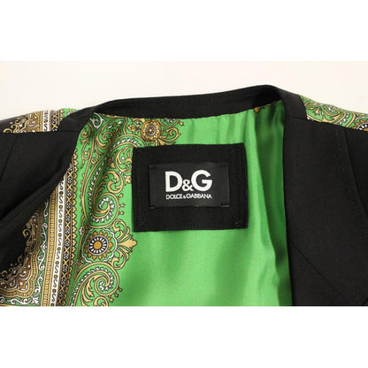 Dolce & Gabbana Black Silk Scarf Back Blazer Jacket