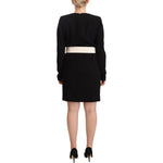 Givenchy Black Wool Long Sleeves Belted Mini Sheath Dress