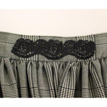 NOEMI ALEMÁN Gray Checkered Wool Shorts Skirt