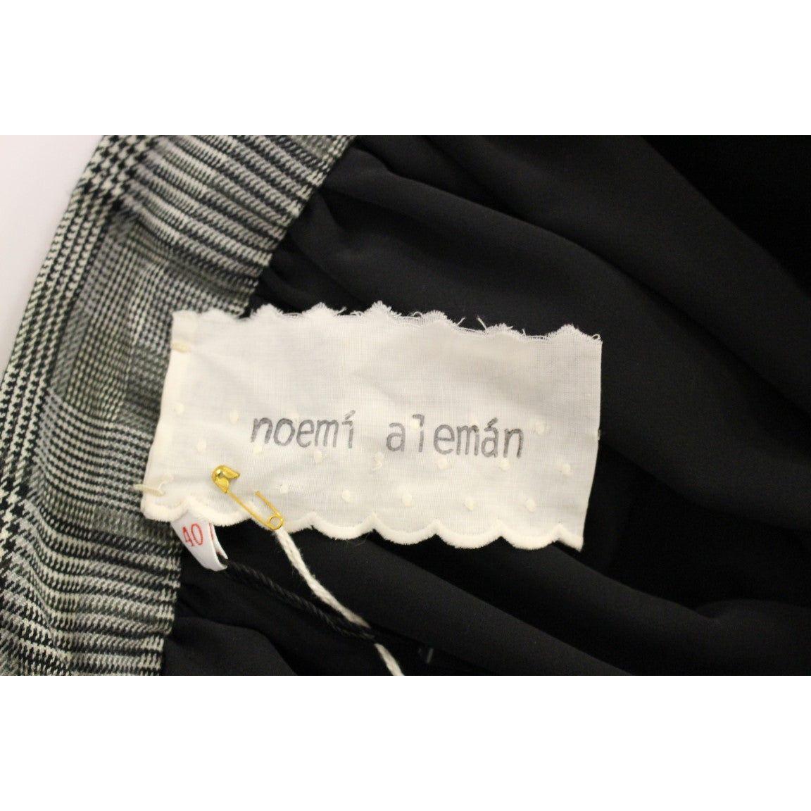 NOEMI ALEMÁN Gray Checkered Wool Shorts Skirt