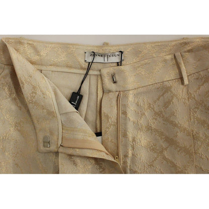 Zeyneptosun Beige Brocade Above Knee Shorts