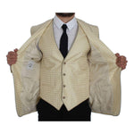 Dolce & Gabbana Beige Polka Dot Silk 2 Piece Blazer