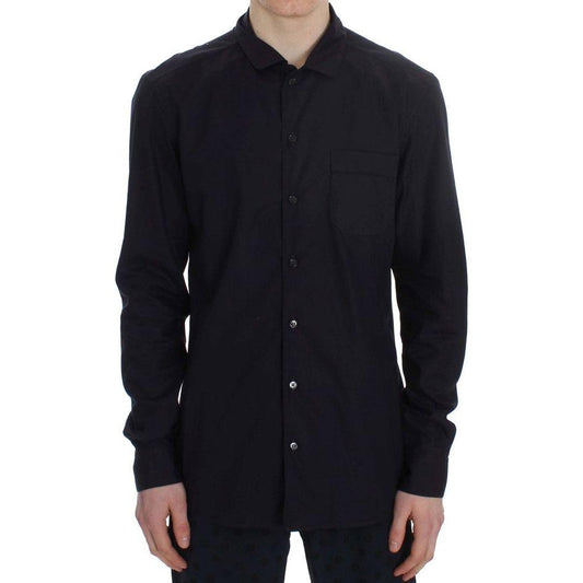 Dolce & Gabbana Elegant Purple Striped Cotton Nightshirt Dolce & Gabbana Black